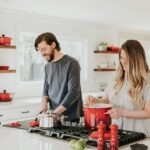 couple kitchen morning coffee